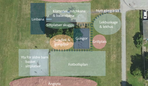 Skiss, nya Sundby lekplats.