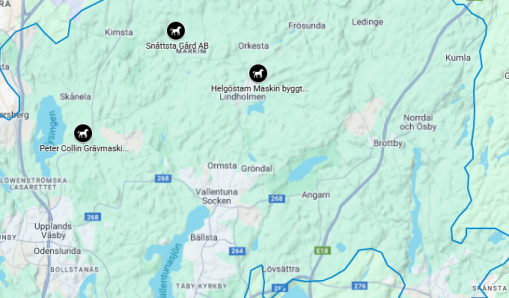 gödselkartan visar mottagare av hästgödsel