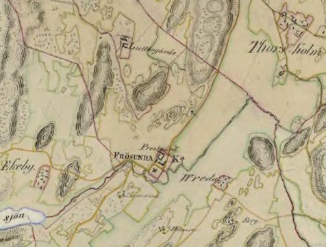 Del av sockenkartan från 1851