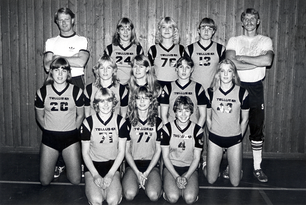 Damlaget i Vallentuna bollklubb VBK volley-boll spelar i allsvenskan. Övre raden tränaren Håkan Carlsson Pia Marions Ingela Saarinen Mia Cedergren och ass. tränare Lennart Ek Mellanraden: Elisabet Ternström Helen Brandt Veronika Magnusson Eva Hansen och Anna Vorwerk Längst fram: Tuula Kautiainen Mirre Brandt och Susanne Lilja Saknas: Maria Weingarth