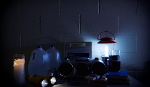 Lampa som lyser i mörkret.