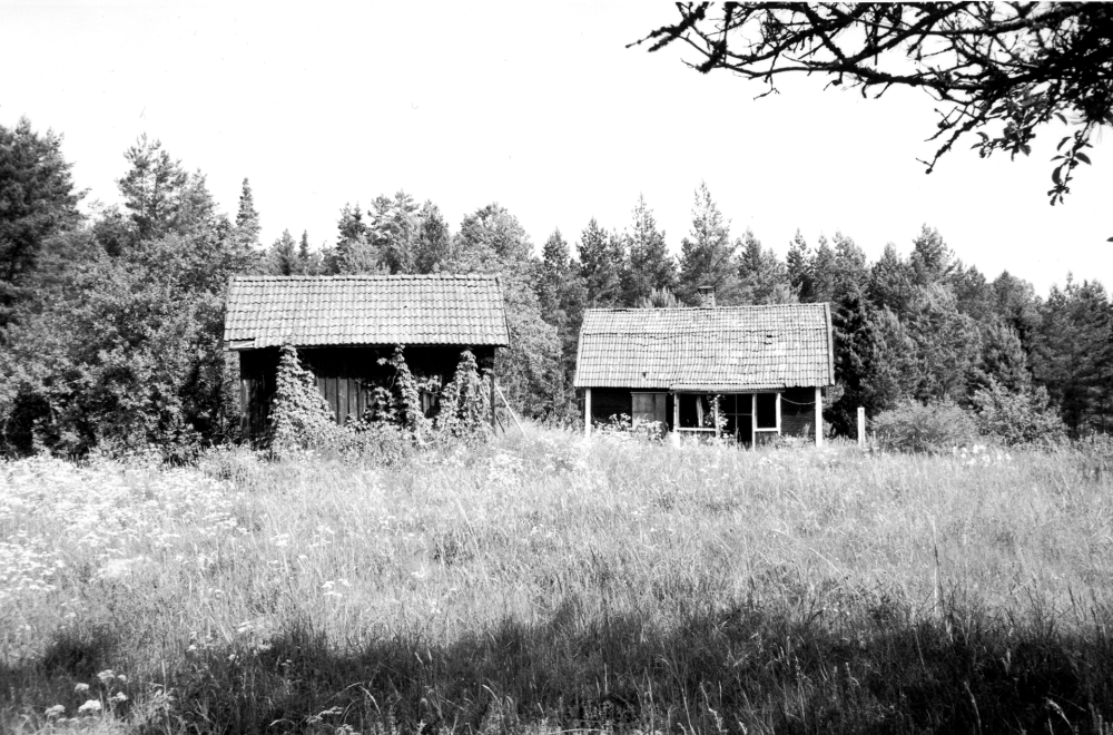 Skogvaktartorp hör till Molnby gård i Vallentuna.  Torpet är sett från söder med uthuset t v