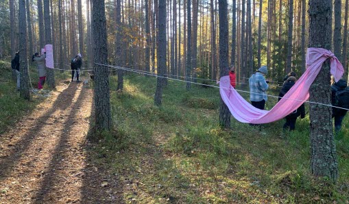 Ungdomar utforskar Gävsjödalens friluftsområde