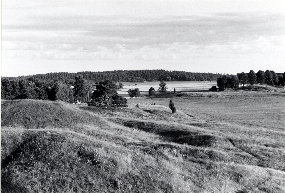 Sjökullarna i Vada. T h skymtar Vada kyrka bland träden