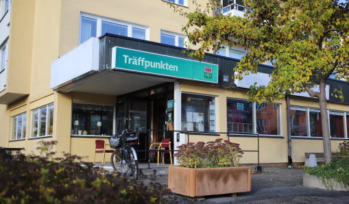 Bild på Träffpunktens lokaler sett utifrån gatan