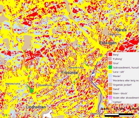Jordartskarta över Frösunda