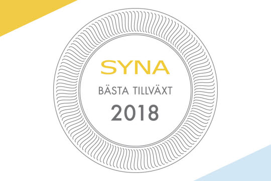 Logotyp Syna Bästa tillväxt 2018