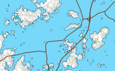 Kartan visar landskapet under stenåldern för 5000 år sedan