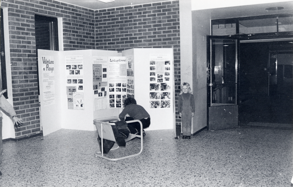 Föreningarna i Vallentuna presenterar sin verksamhet i Föreningarnas festival i Hjälmsta skola.  Här arbetar Vallentuna revyn med sina skärmar