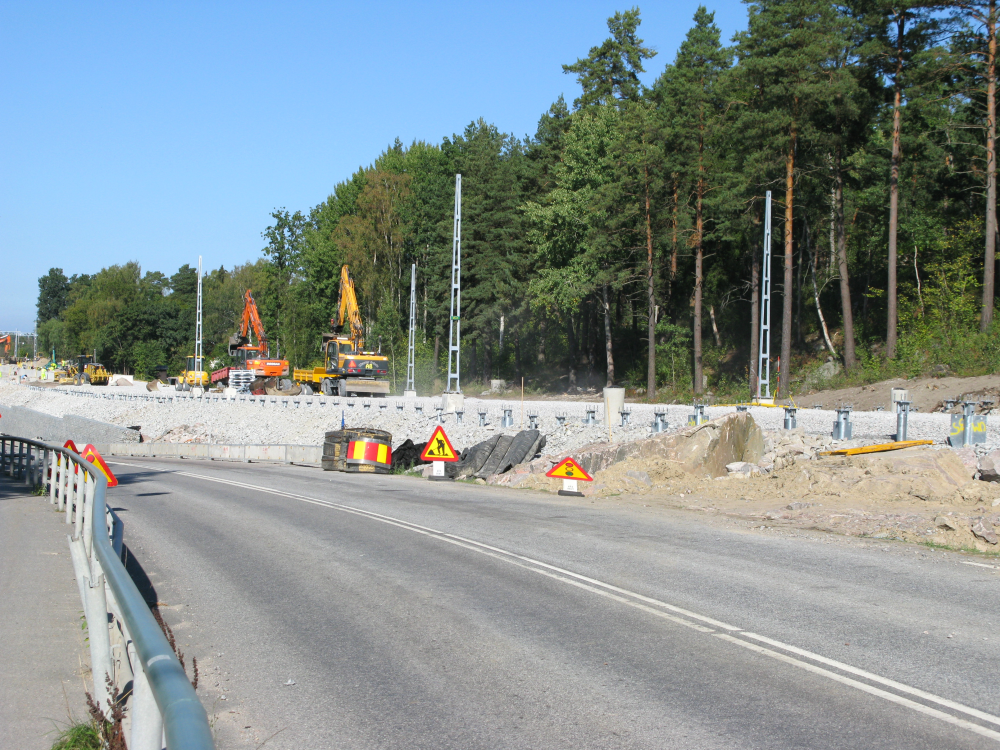 Arbetet med att anlägga dubbelspår på sträckan Kragstalund- Vallentuna fortsätter.
