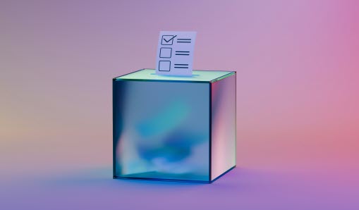 Metallisk box och papper som läggs i.