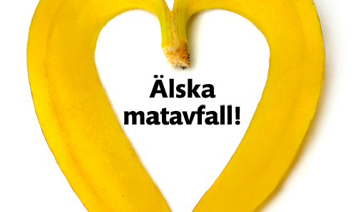 Bananskal i formen av ett hjärta