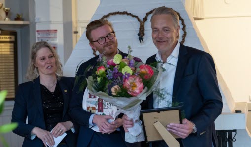 Porträtt Ingela Holmqvist ordförande i Företatagarna i Vallentuna, Johan Skog kommunstyrelsens ordförande och Anders Rosenqvist