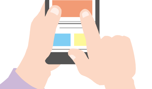 En hand som håller i en smartphone, illustration