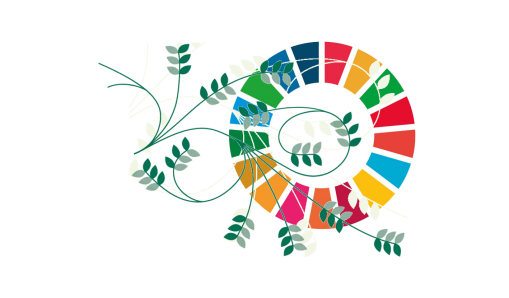 logo för globala målen med Vallentuna kommuns växtslinga