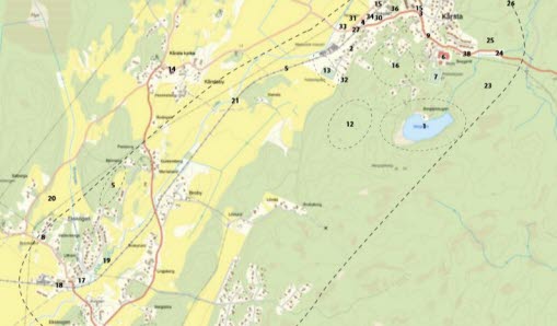 bild på karta över Kårsta och Ekskogen