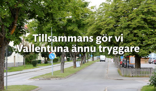 En gata i Vallentuna och texten 