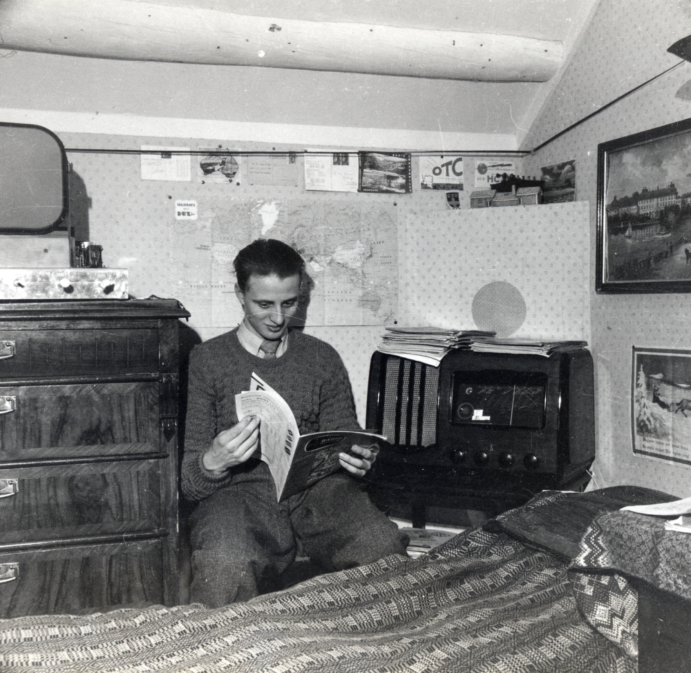 Rune Johansson i sitt pojkrum på Garns Gillberga gård.