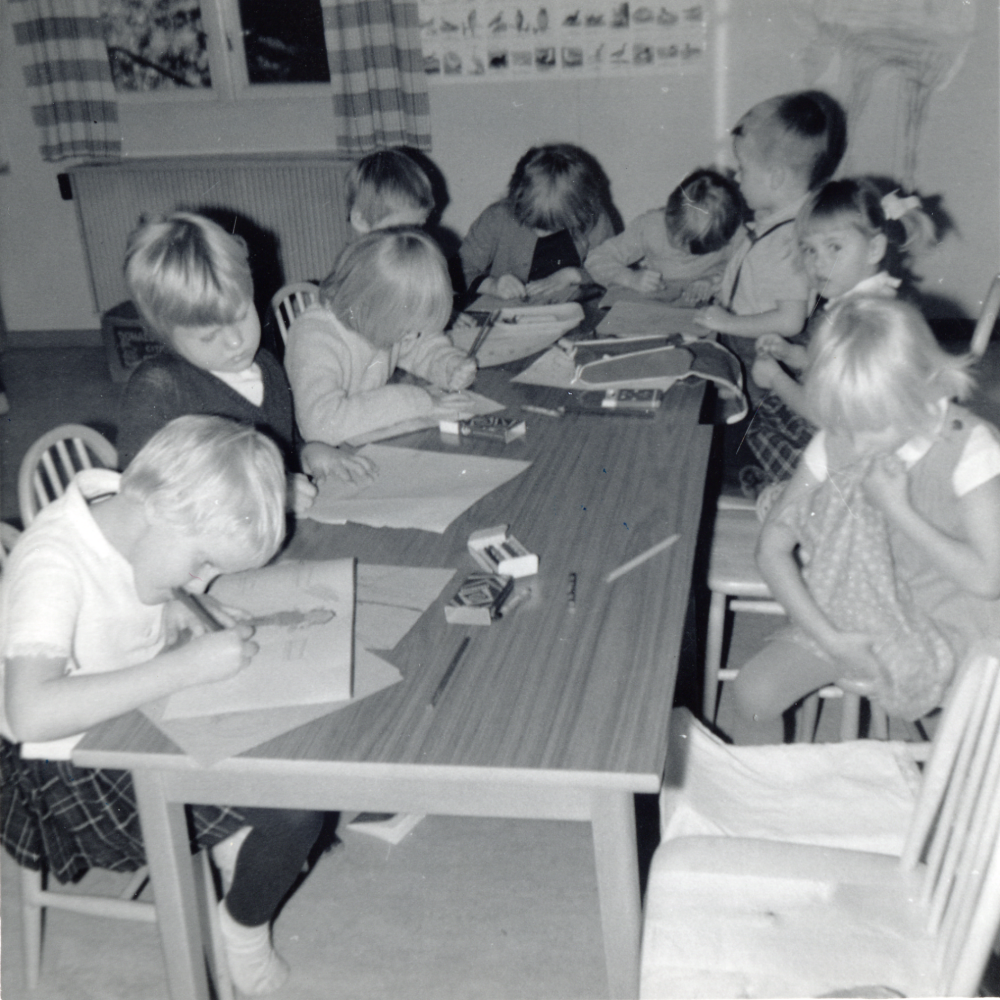 Interiör från Lindholmens förskola i Orkesta hembygdsgård