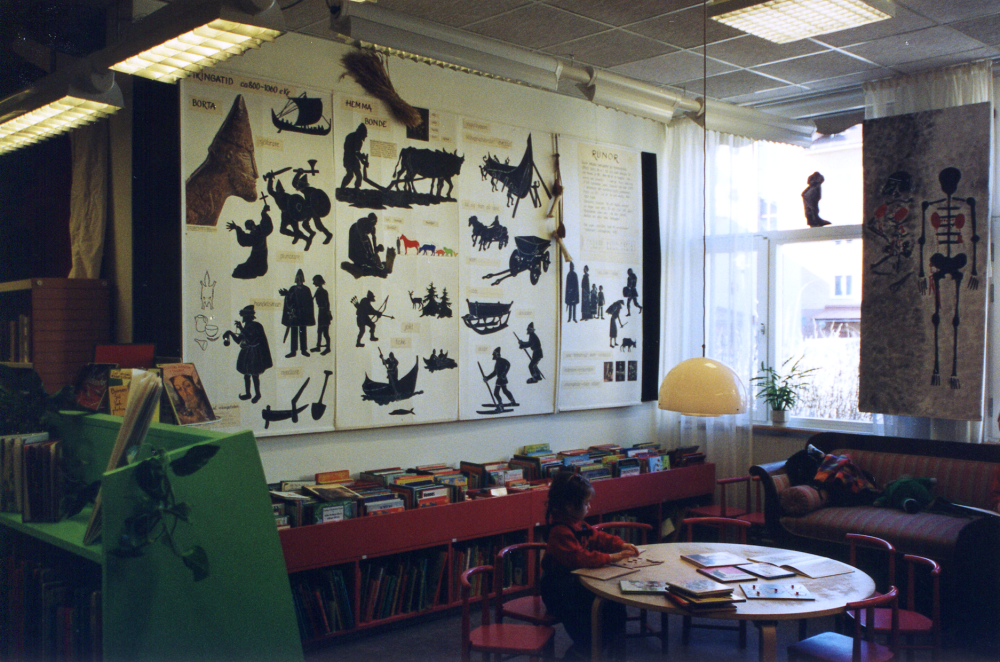 Vikingautställning på Vallentuna bibliotek. Barnavdelningen.