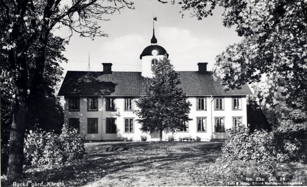 Backa gård i Kårsta. Kopia av vykort