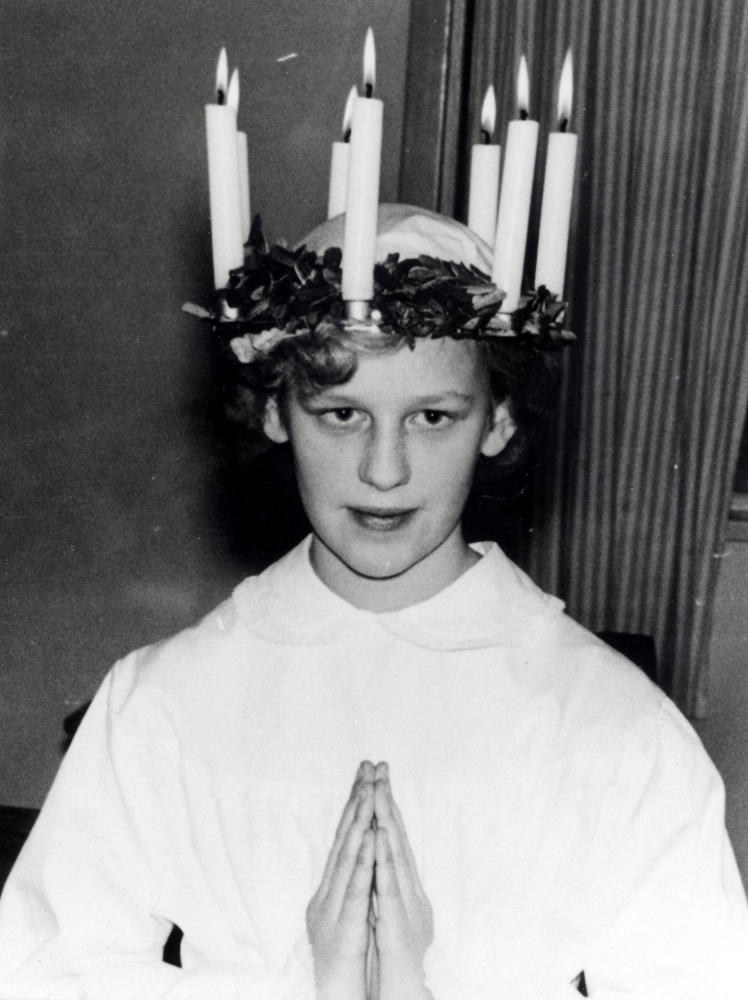 Elisabeth Ericsson är Lucia i Vada skola