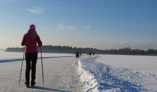 Skridskoåkning på Vallentuna sjön