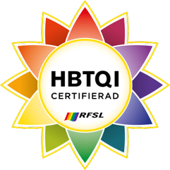 Logga HBTQ certifiering Vallentuna Ungdomsmottagning