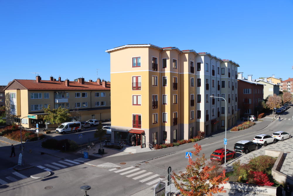 Bebyggelse i Vallentuna intill träffpunkten och kulturhuset