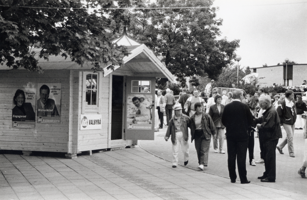 Kristdemokraternas valstuga på Tuna torg