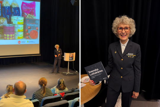 Två bilder från föreläsningen.