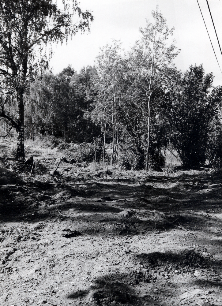 Den gamla hålvägen vid infarten till Veda vid Molnbylund försvinner när Vallentuna golfbana anläggs