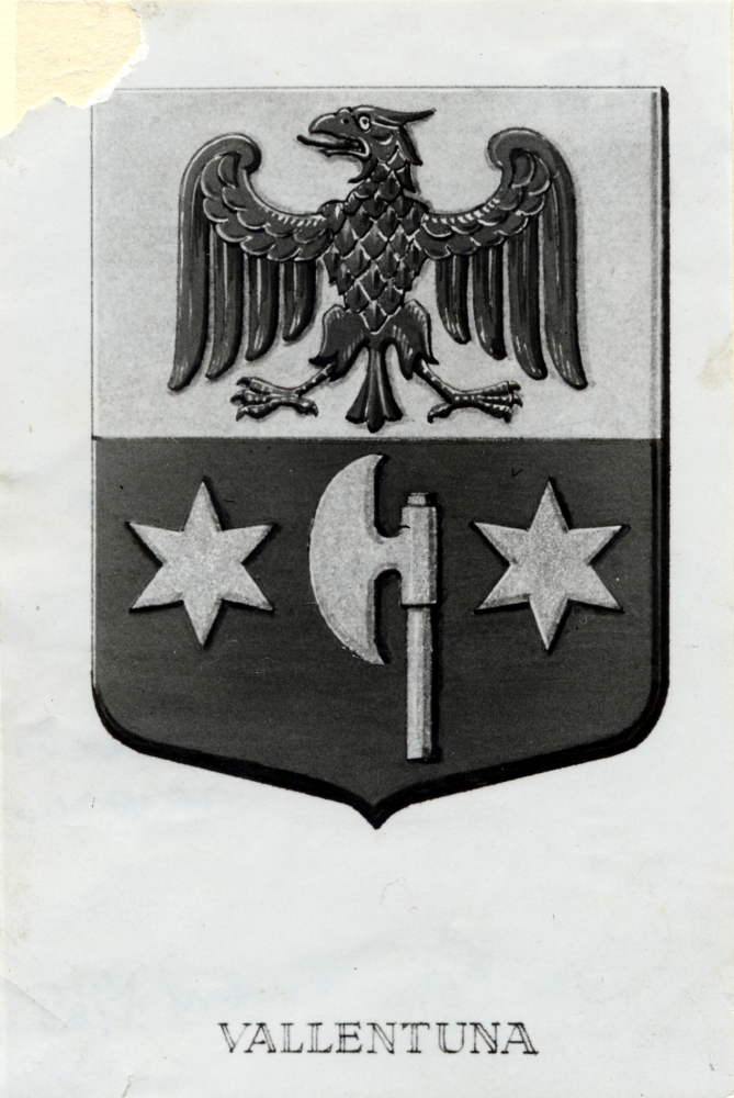 Vallentuna kommuns vapen tillkom år 1951. Vapnet är sammansatt av två härads sigill – överst från Vallentuna härad underst från Seminghundra härad. Vapnet symboliserar kommunsammanslagningen år 1952 då Vallentuna kommun samt Markim-Orkesta och Frösunda kommun i Seminghundra härad sammanfördes till en storkommun. Fr o m 1971 tillhör även Össeby-Garn Vallentuna kommun
